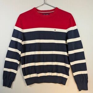 Tommy Hilfiger Nautical Sweater Women S/P Red White & Blue Stripes Cotton Preppy